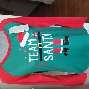 nwt women's sz s pajamarama Santa pj sleep top